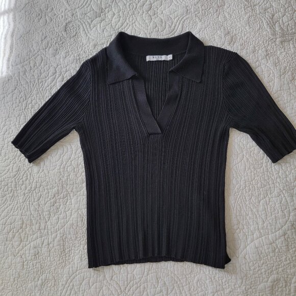 Ribbed knit polo top - Picture 1 of 2